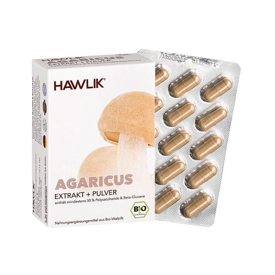 Agaricus Extrakt + Pulver, 60 Kapseln